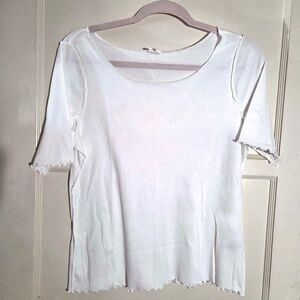 Melrose and Market Women's White Ribbed Shirt Large